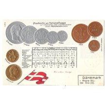 Pohlednice s mincemi- Dänemark, Dánska