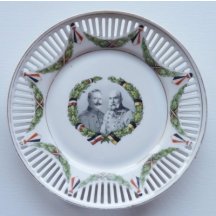 Malý talířek s portréty rakouského a německého císaře / bez opisu 