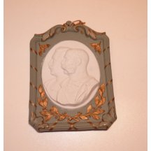 Keramický obraz s portrétem Wilhelma a Franz Josefa