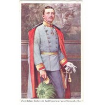 Karl I. in blue uniform with the order of the Toison d'or