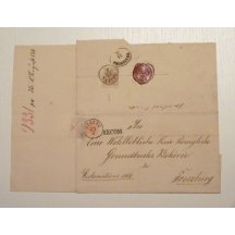 Letter evaluated with 3 kr and 6 kr stamps