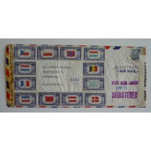 Aerial letter from the U.S. to Sweden is an interesting franking 