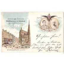 Stephansplatz and the double portrait of Emperor Franz Joseph , Vienna