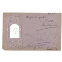 Fialová karta s císařem Franz Josefem