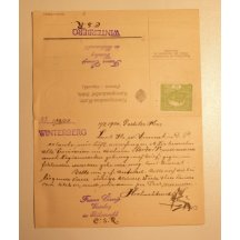 Correspondence card with message from Czech republic