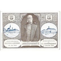 Emperor Franz Joseph and monuments of city Oberhollabrunns