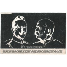 Caricatures of Wilhelm and Franz Joseph , black and white issue