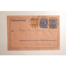 Evaluated German card for tube post - rare