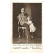 František Josef na židli s dítětem