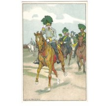 Veselá barevná fotografie Franz Josefa a vojáků