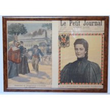 Sheet of French newspaper with portrait of Sissi