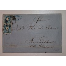 Letter evaluated with two 15 kr stamps 