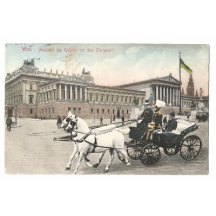 Příjezd císaře před parlament ve Vídni