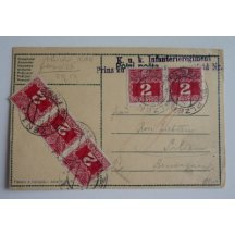 Correspondence card of field post evaluated with payroll stamps