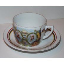 Šálek a podšálek s portréty rakouského a německého císaře