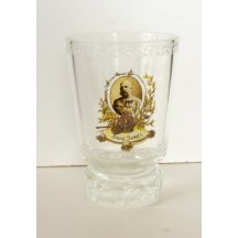 Masivní broušená sklenice s portrétem Františka Josefa 