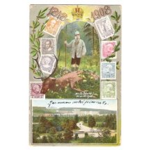 Franz Joseph and deer shot to death , Schönbrunn , stamps
