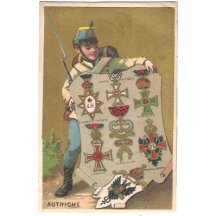 Little card with many honours and little soldier