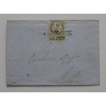 Letter valued with 15 cents fee fiscal marke, stamp Poberbone
