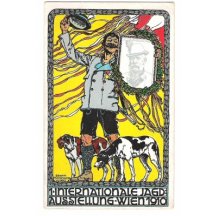Postcard for international exhibition of hunting , Vienna in 1910