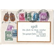Postcard with german stamps