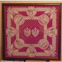 Table cloth ( 1,3 m x 1,3 m ) with portraits of emperors