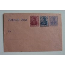 Two German stationery envelopes to mail pipeline reproduced marks 