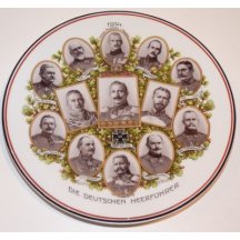 Talíř s portréty německých válečných důstojníků 1914