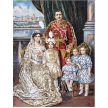 Císař Karel a jeho rodina/ 61 cm x 46 cm