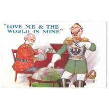 Caricature - Franz Joseph plays piano and Wilhelm sings ideas of their world