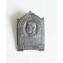 Čepicový odznak s portrétem Franz Josef Karel I. 