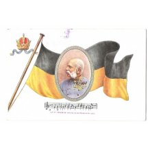 Malovaný obrázek Franz Josefa s černožlutým praporem