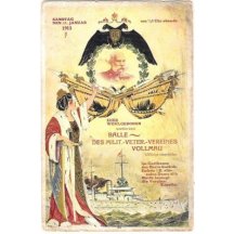 Vollmau - beautiful lithographs on theme of navy - portrait of emperor