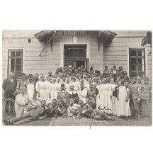 Girls school - currently military hospital / staff photo of wounded soldiers
