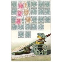 Pen with tough on cards , 25 x 5 Heller , 3 x 10 Heller and 3 x 3 Heller