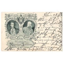 Dvojportrét Franz Josefa I. vyroben k 50. letému výročí vládního jubilea