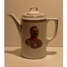 Porcelánová konvice s pokličkou - portrét Wilhelm II.