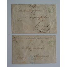 Two letters with green stamp and signets