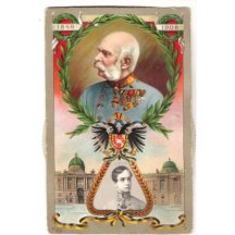 Památeční pohlednice šedesáti let vlády císaře Franz Josefa