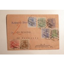 Evaluated German card for tube post - perfored stamps - rare