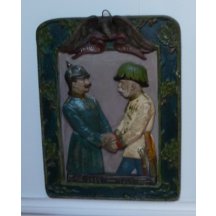 Ceramic picture of two European emperors