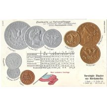 Pohlednice s mincemi- Verenigte Staten von Nord Amerika