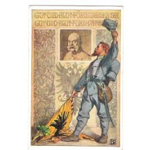 Voják oslavuje Františka Josefa