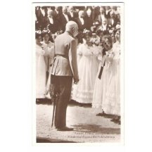 Women in white dresses are welcoming Franz Joseph