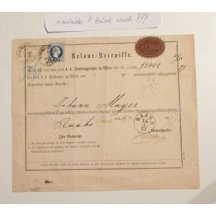 Return receipt valuated with 10 kr post stamp and 15 kr fee stamp 