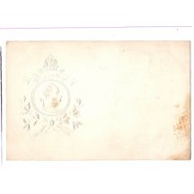 White etched portrait of emperor on postcard , exclusive