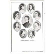 Černobílá pohlednice Elisabeth /1847 - 1878
