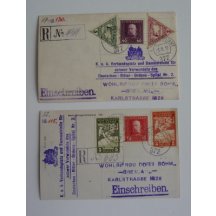 Two postcards with interesting stamps