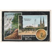 Maxmilian's square with church , Vienna