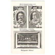 Franz Josef and Wilhelm with crowns and garlands
